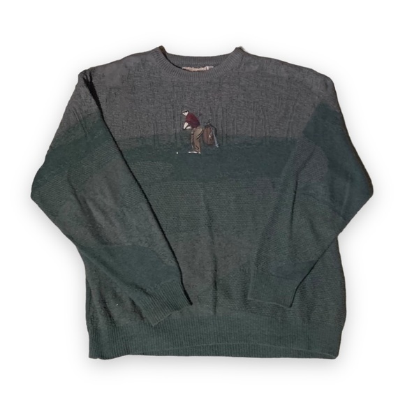 Vintage Shenandoah Golf Embroidered Men’s Sweater Size XL Green Made In USA